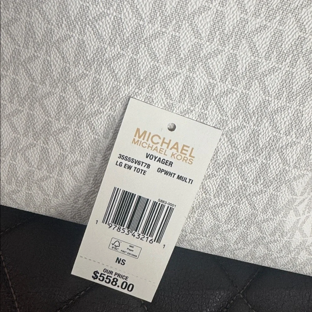 Michael Kors Monogrammed Cream and Black Tote